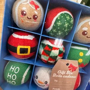 Christmas Themed Tennis Balls Gift Set for Pets Dog Christmas Gift